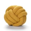 Soft Knot Ball Pillows Throw Knotted Handmade Round Plush Pillow - yellow - 28CM