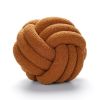 Soft Knot Ball Pillows Throw Knotted Handmade Round Plush Pillow - brown - 35CM