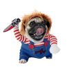 Pet Deadly Doll Costume Chucky Dog Cosplay Halloween Christmas Party Clothes for Dogs - L