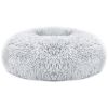 Pet Dog Bed Soft Warm Fleece Puppy Cat Bed Dog Cozy Nest Sofa Bed Cushion M Size - Gray - M