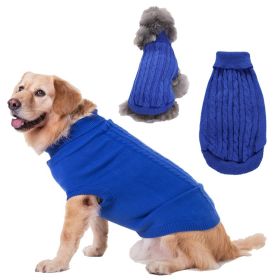 Dog Sweater Warm Pet Sweater Dog Sweaters for Small Dogs Medium Dogs Large Dogs Cute Knitted Classic Clothes Coat for Dog Puppy - Small - ROYAL BLUE