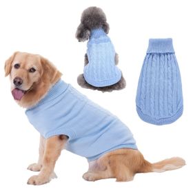 Dog Sweater Warm Pet Sweater Dog Sweaters for Small Dogs Medium Dogs Large Dogs Cute Knitted Classic Clothes Coat for Dog Puppy - Medium - LIGHT BLUE