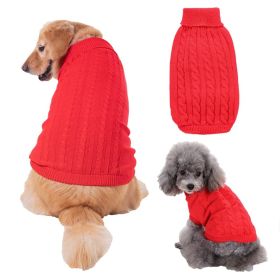 Dog Sweater Warm Pet Sweater Dog Sweaters for Small Dogs Medium Dogs Large Dogs Cute Knitted Classic Clothes Coat for Dog Puppy - Medium - RED