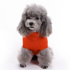 Dog Sweater Warm Pet Sweater Dog Sweaters for Small Dogs Medium Dogs Large Dogs Cute Knitted Classic Clothes Coat for Dog Puppy - Small - ORANGE