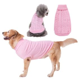 Dog Sweater Warm Pet Sweater Dog Sweaters for Small Dogs Medium Dogs Large Dogs Cute Knitted Classic Clothes Coat for Dog Puppy - Large - PINK