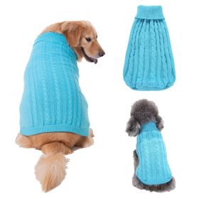 Dog Sweater Warm Pet Sweater Dog Sweaters for Small Dogs Medium Dogs Large Dogs Cute Knitted Classic Clothes Coat for Dog Puppy - Large - BLUE