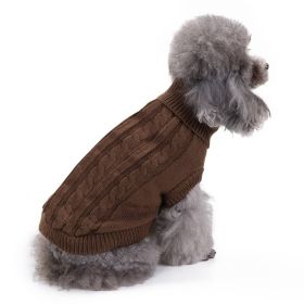 Dog Sweater Warm Pet Sweater Dog Sweaters for Small Dogs Medium Dogs Large Dogs Cute Knitted Classic Clothes Coat for Dog Puppy - X-Small - BROWN