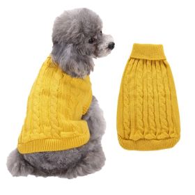Dog Sweater Warm Pet Sweater Dog Sweaters for Small Dogs Medium Dogs Large Dogs Cute Knitted Classic Clothes Coat for Dog Puppy - X-Large - YELLOW