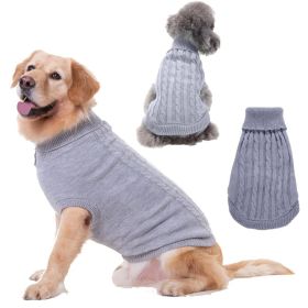 Dog Sweater Warm Pet Sweater Dog Sweaters for Small Dogs Medium Dogs Large Dogs Cute Knitted Classic Clothes Coat for Dog Puppy - Medium - GREY