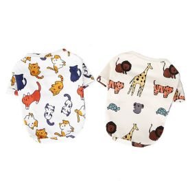 Dog Shirts Little Pets Clothing Cartoon Printed T-Shirt for Puppy and Cats  - Lion - L