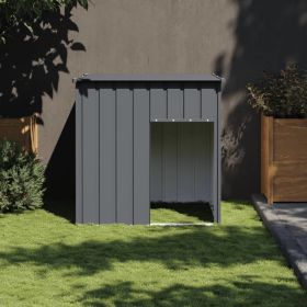 Dog House with Roof Anthracite 43.3"x40.6"x42.9" Galvanized Steel - Anthracite