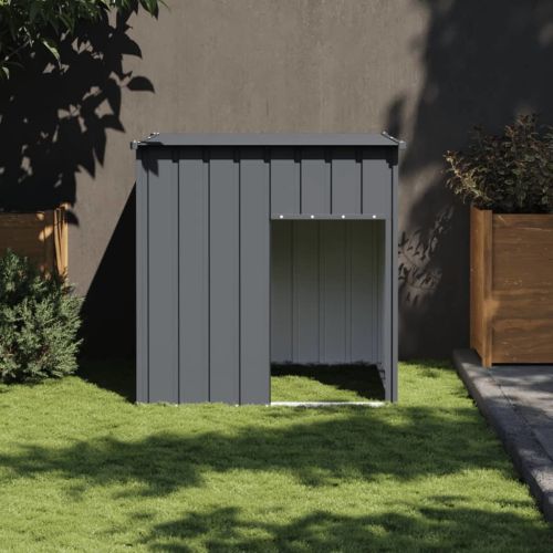Dog House with Roof Anthracite 43.3"x40.6"x42.9" Galvanized Steel - Anthracite