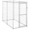Outdoor Dog Kennel Galvanized Steel 43.3"x86.6"x70.9" - Silver
