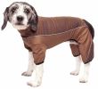 Pet Life Active 'Chase Pacer' Heathered Performance 4-Way Stretch Two-Toned Full Body Warm Up - Brown - Medium