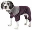 Pet Life Active 'Embarker' Heathered Performance 4-Way Stretch Two-Toned Full Body Warm Up - Brown - X-Small