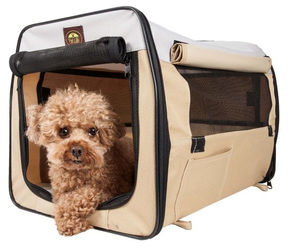 Folding Zippered Lightweight Easy Folding Pet Crate - Large