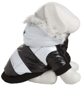 Fashion Striped Ultra-Plush Pet Parka Coat - Large
