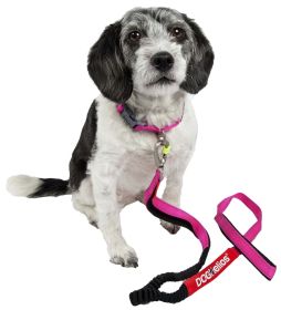Dog Helios Neo-Indestructible Easy-Tension Sporty Embroidered Thick Durable Pet Dog Leash And Collar - Pink - Medium