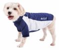 Pet Life Active 'Barko Pawlo' Relax-Stretch Wick-Proof Performance Dog Polo T-Shirt - Navy - X-Large