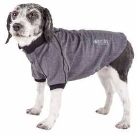 Pet Life Active 'Fur-Flexed' Relax-Stretch Wick-Proof Performance Dog Polo T-Shirt - Grey - X-Large