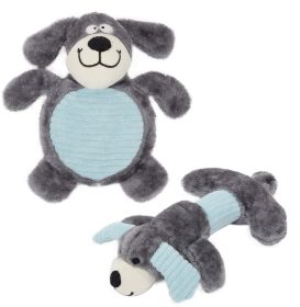 Pet Life Cozy Play Plush 2 Set Of Matching Squeaking Chew Dog Toys - Grey/Blue