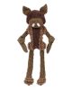 Pet Life Frog Mannequin Eco-Friendly Natural Jute Chew And Tug Plush Dog Toy - Brown