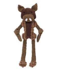 Pet Life Frog Mannequin Eco-Friendly Natural Jute Chew And Tug Plush Dog Toy - Brown