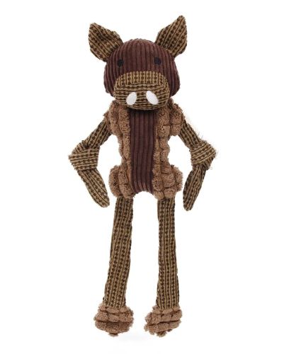 Pet Life Frog Mannequin Eco-Friendly Natural Jute Chew And Tug Plush Dog Toy - Brown