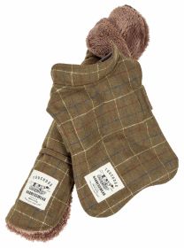 Touchdog 2-In-1 Windowpane Plaided Dog Jacket With Matching Reversible Dog Mat - Green - Small