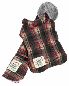 Touchdog 2-In-1 Tartan Plaided Dog Jacket With Matching Reversible Dog Mat - Red - Medium