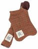 Touchdog 2-In-1 Windowpane Plaided Dog Jacket With Matching Reversible Dog Mat - Brown - Large