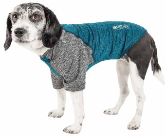 Pet Life Active 'Hybreed' 4-Way Stretch Two-Toned Performance Dog T-Shirt - Teal - X-Large