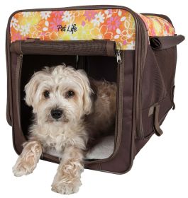 Floral Folding Collapsible Lightweight Wire Framed Tent Pet Crate - X-Small