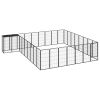 34-Panel Dog Playpen Black 19.7"x39.4" Powder-coated Steel - Black