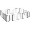 32-Panel Dog Playpen Black 19.7"x39.4" Powder-coated Steel - Black