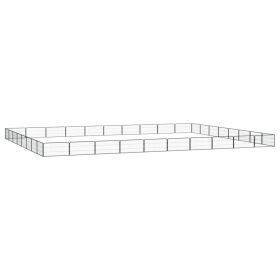 36-Panel Dog Playpen Black 39.4"x19.7" Powder-coated Steel - Black