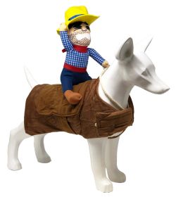 Pet Life 'Yeepaw' Cowboy Pet Holiday Dog Costume - Brown - X-Small