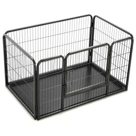Puppy Playpen Steel 48.4"x30.5"x29.3" - Black