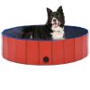 Foldable Dog Swimming Pool Red 47.2"x11.8" PVC - Red