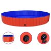 Foldable Dog Swimming Pool Red 118.1"x15.7" PVC - Red