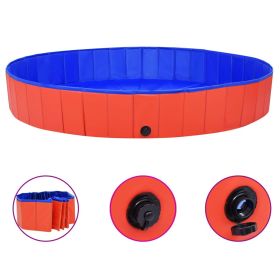 Foldable Dog Swimming Pool Red 78.7"x11.8" PVC - Red