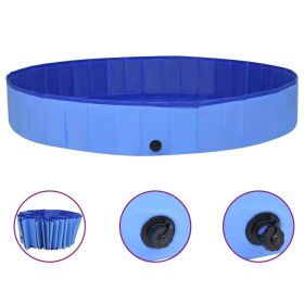 Foldable Dog Swimming Pool Blue 118.1"x15.7" PVC - Blue