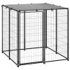 Dog Kennel Black 43.3"x43.3"x43.3" Steel - Black