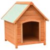 Dog House Solid Pine & Fir Wood 28.3"x33.5"x32.3" - Brown