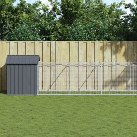 Dog House with Roof Anthracite 46.1"x400.4"x48.4" Galvanized Steel - Anthracite