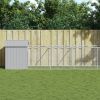 Dog House with Roof Light Gray 46.1"x320.1"x48.4" Galvanized Steel - Gray