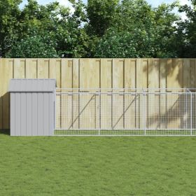 Dog House with Roof Light Gray 46.1"x400.4"x48.4" Galvanized Steel - Gray