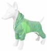 Pet Life Active 'Downward Dog' Heathered Performance 4-Way Stretch Two-Toned Full Body Warm Up Hoodie - Green - Small