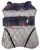 Touchdog 2-In-1 Tartan Plaided Dog Jacket With Matching Reversible Dog Mat - Navy - X-Large