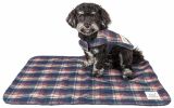 Touchdog 2-In-1 Tartan Plaided Dog Jacket With Matching Reversible Dog Mat - Navy - X-Large